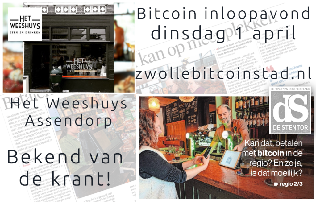Bitcoin Inloopavond bij Het Weeshuys in Zwolle Bitcoinstad